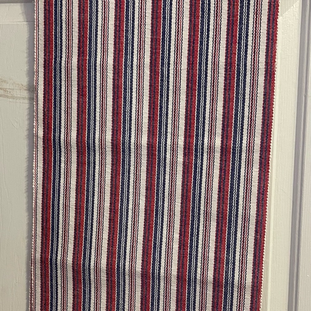 Red , white and blue striped table runner Runner